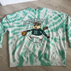 H&M Green Tie-Dye Minnesota Sweatshirt